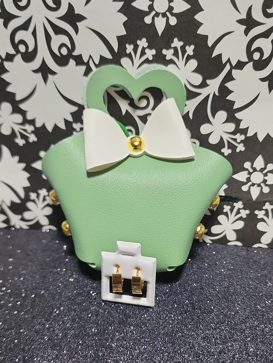 Handbags - Mint Green Heart-Handle Women’s Handbag with White Bow